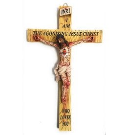 Fiat Imports 17" "I Am The Agonizing Jesus Christ Who Loves You" Crucifix