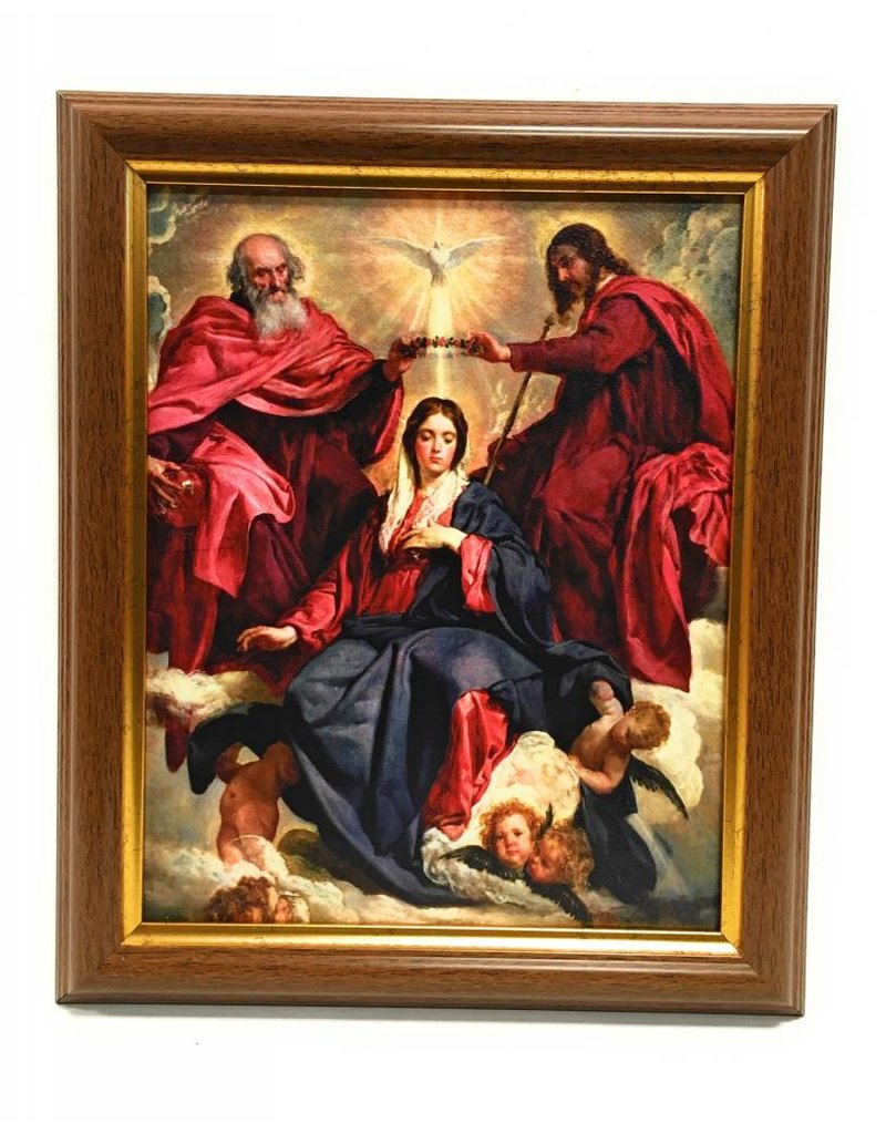 WJ Hirten 8" x 10" The Crowning of Mary with Walnut Frame