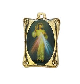 McVan 1" Divine Mercy Medal on 30" Gold Plated Chain