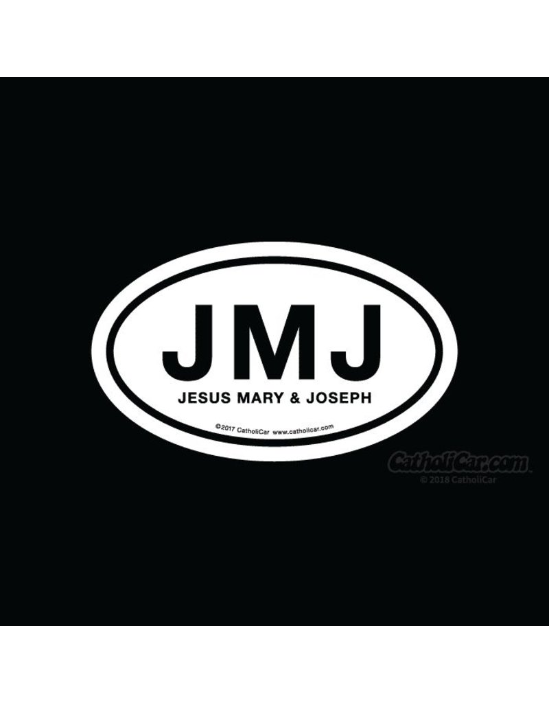 CatholiCar JMJ: Jesus Mary & Joseph Euro Decal