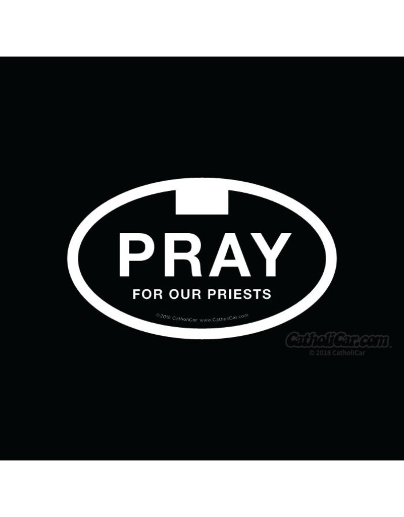 CatholiCar Pray For Our Priests Euro Decal