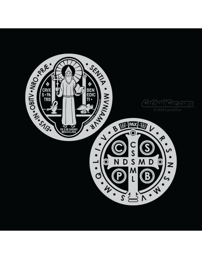 CatholiCar St. Benedict Medal Front and Back Decals