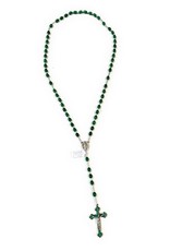 Religious Art Inc Quadlink Oval Bead Rosary with Colored Crucifix