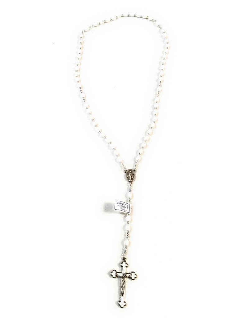 Religious Art Inc Quadlink Oval Bead Rosary with Colored Crucifix