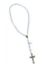 Religious Art Inc Quadlink Oval Bead Rosary with Colored Crucifix