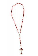Religious Art Inc Quadlink Oval Bead Rosary with Colored Crucifix