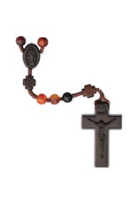 Sine Cera Agate - Jujube Wood 6mm Rosary