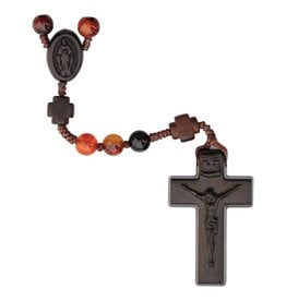Sine Cera Agate - Jujube Wood 6mm Rosary