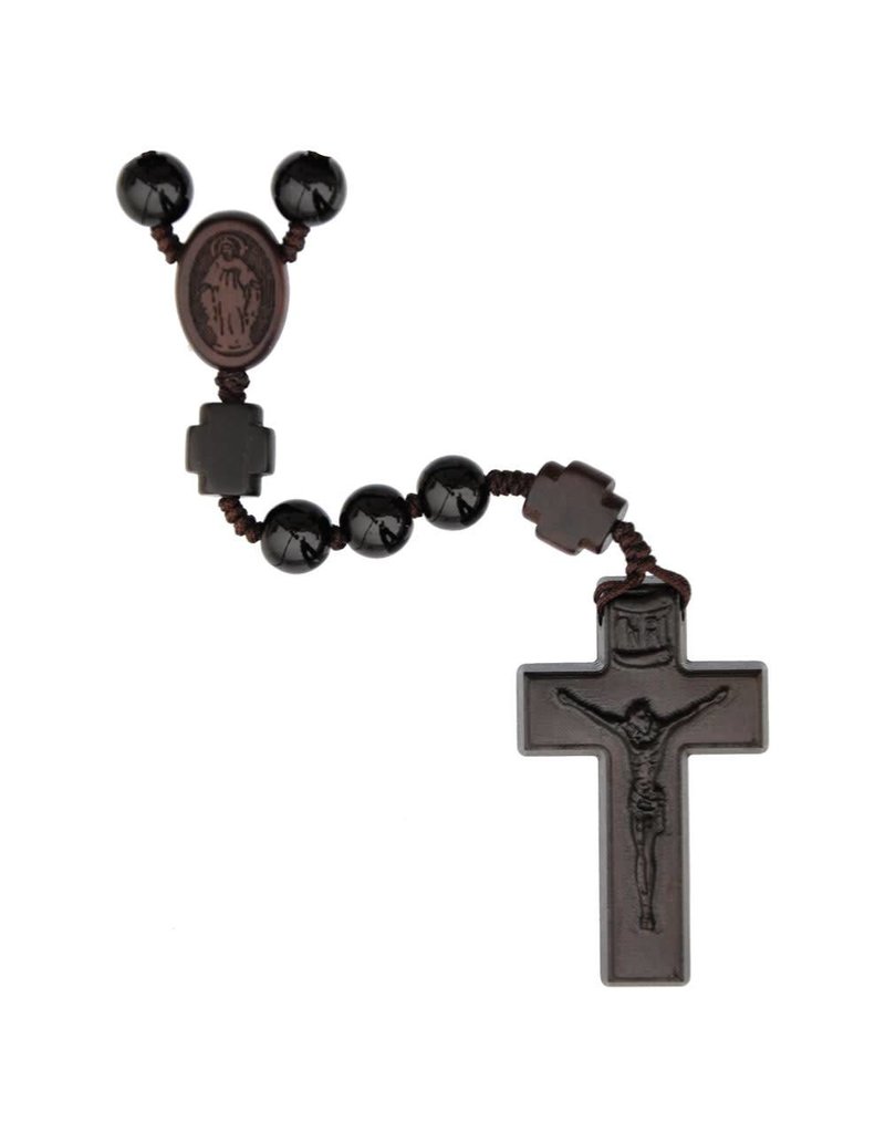 Sine Cera Black Onyx - Jujube Wood 6mm Rosary