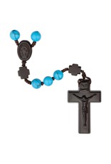 Sine Cera Rosary Five Decade Turquoise/Jujube Wood 8mm