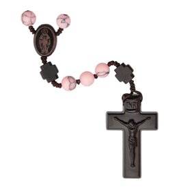 Sine Cera Rhodonite - Jujube Wood 8mm Rosary