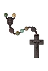 Sine Cera Rosary Five Decade Multicolor Onyx/Jujube Wood 8mm