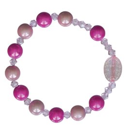 Sine Cera Rosary Bracelet Children's Pink 8mm