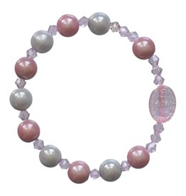 Sine Cera Rosary Bracelet Children's Pink/Blue 8mm