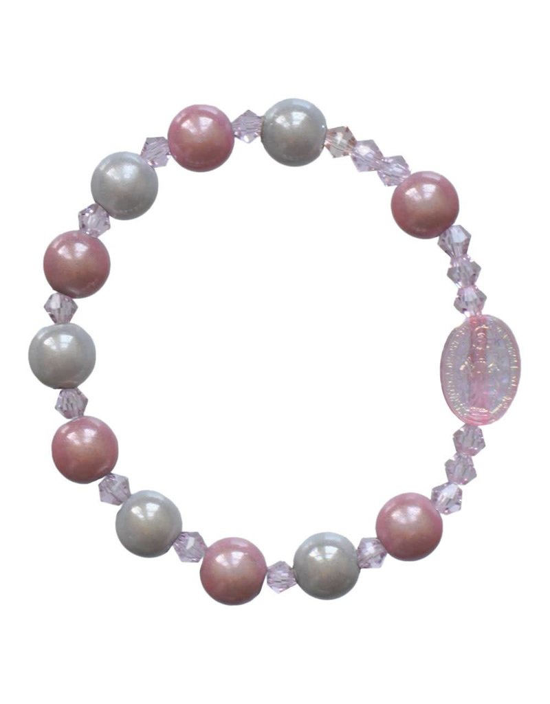 Sine Cera Rosary Bracelet Children's Pink/Blue 8mm