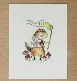 Marika Paz Illustrations Print- The Chipmunk Explorer