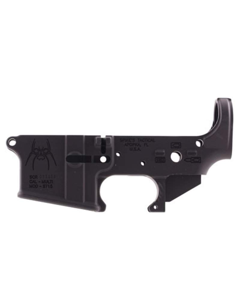 Spikes Tactical Stripped Lower Spider w/Bullet Markings AR-15 Multi-Cal Blk