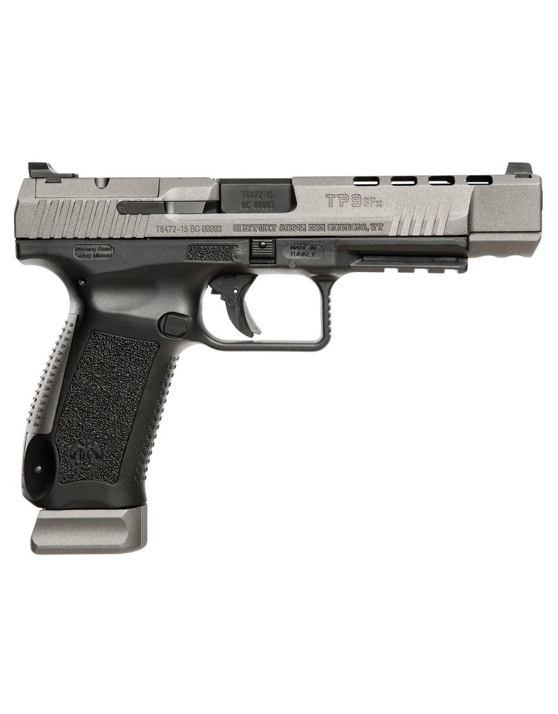 Cantik Double 9mm Luger 5.2" 20+1 Black Interchangeable Backstrap Grip Gray Cerakote