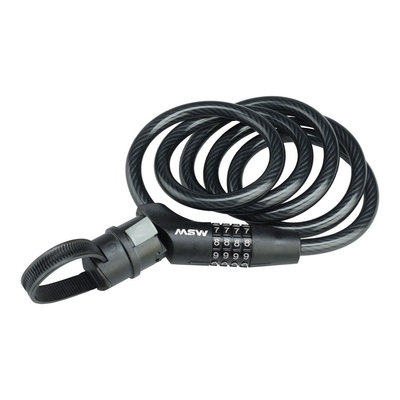 MSW CLK-112 Combination Cable Lock 12 x 6' Black