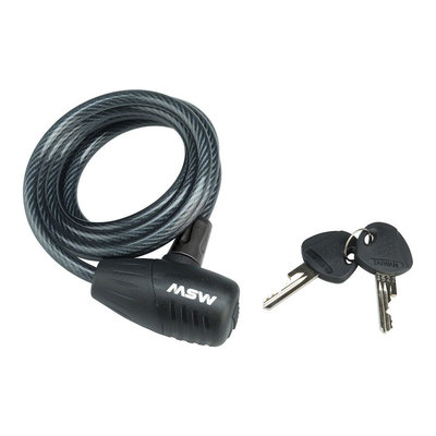 MSW KLK-110 Keyed Cable Lock, 10mm x 6', Black