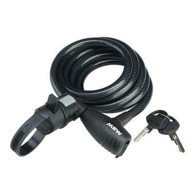 MSW KLK-112, Keyed Cable Lock, 12mm x 6', Black