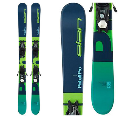 Elan Kids' Pinball Pro 7.5 Skis with EL 7.5 GW Shift Blk/Sil Bindings 2020
