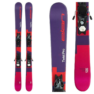 Elan Kids' Twist Pro Skis with EL 7.5 WB90 Blk/Sil Bindings 2020
