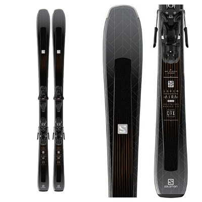 Salomon Women's Aira 76 CF Skis W/L10 GW Black Silver Bindings 2020