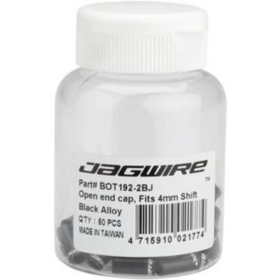 Jagwire 4mm Open Alloy End Caps, 1 each, Black