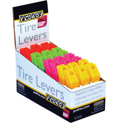 Pedro's Tire Levers 24x2 Pack 4 Color Tire Lever Counter Display, Red, Pink, Green, Yellow