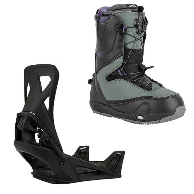 Nitro Women's Cave TLS Step On Snowboard Boots w/Women's Step On Medium Bindings Black 2023