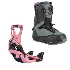 Nitro Women's Cave TLS Step On Snowboard Boots w/Women's Step On Medium Bindings Pink/Black 2023
