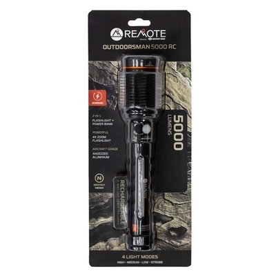 Remote Outdoorsman 5000 Lumen And Power Bank Rechargeable Flashlight