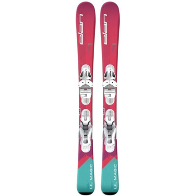 Elan Kids' Lil Magic QS Skis w/EL 7.5 GW Shift White Bindings 2025