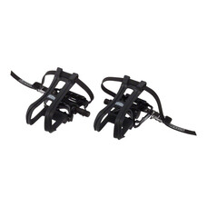 Dimension Compe Combo Pedals/Toe Clip Combo - Aluminum, 9/16", Black