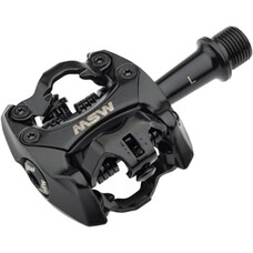 MSW Flash II Pedals - Dual Sided Clipless, Aluminum, 9/16", Black
