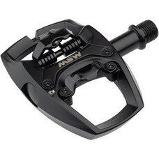 MSW Flip I Pedals - Single Side Clipless with Platform, Aluminum, 9/16", Intense Black