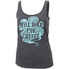 Civia Will Bike for Coffee Women's Tank - Charcoal, Cyan, Large