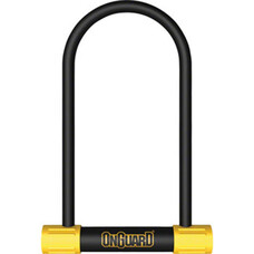 OnGuard BullDog Series U-Lock - 4.5 x 9", Keyed, Black/Yellow, Includes bracket