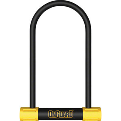 OnGuard BullDog Series U-Lock - 4.5 x 9", Keyed, Black/Yellow, Includes bracket