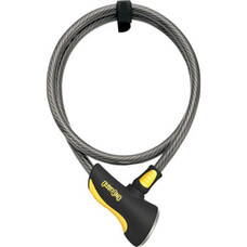 OnGuard Akita Cable Lock with Key: 6' x 12mm, Gray/Black/Yellow