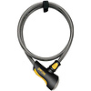OnGuard Akita Non-Coil Cable Lock with Key: 9.7' x 12mm, Silver/Black/Yellow