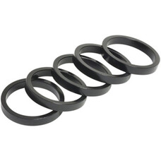 Wheels Manufacturing Aluminum Headset Spacer - 1-1/8", 5mm, Black, 5-pack