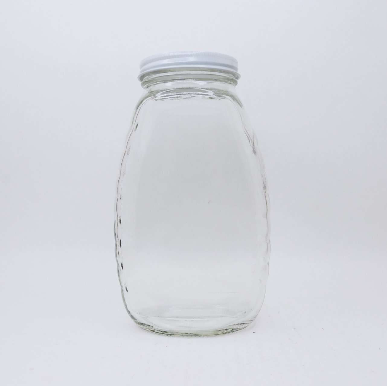 2 lbs. Glass Classic Queenline Jar, case (12 ct, includes caps)