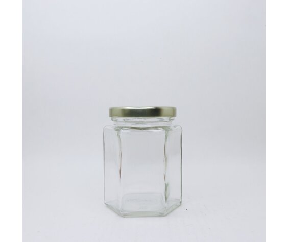 6 oz Hexagon Jars - 12 Count Case - Lids Included