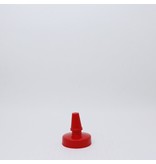 38-400mm Red Plastic Spout Hi-flow Lid w/Pressure Sensitive Liner, No Hole, single