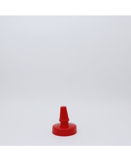 38-400mm Red Plastic Spout Hi-flow Lid w/Pressure Sensitive Liner, No Hole, single