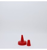38-400mm Red Plastic Spout Hi-flow Lid w/Pressure Sensitive Liner, No Hole, single
