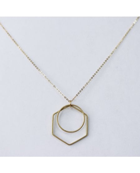 Geometric Brass Necklace