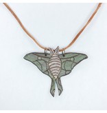 Leather Luna Moth Necklace - Color